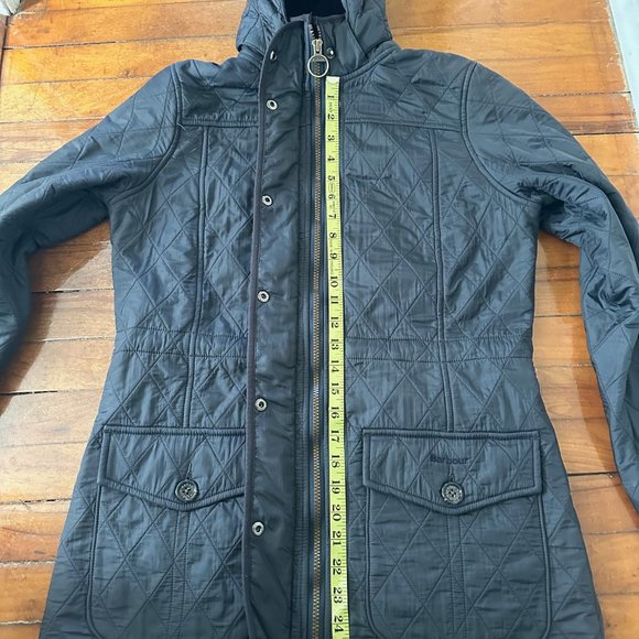 Barbour Black Quilted Parka - fleece lined, US size 6 - Vintage! Cool! - Picture 3 of 6
